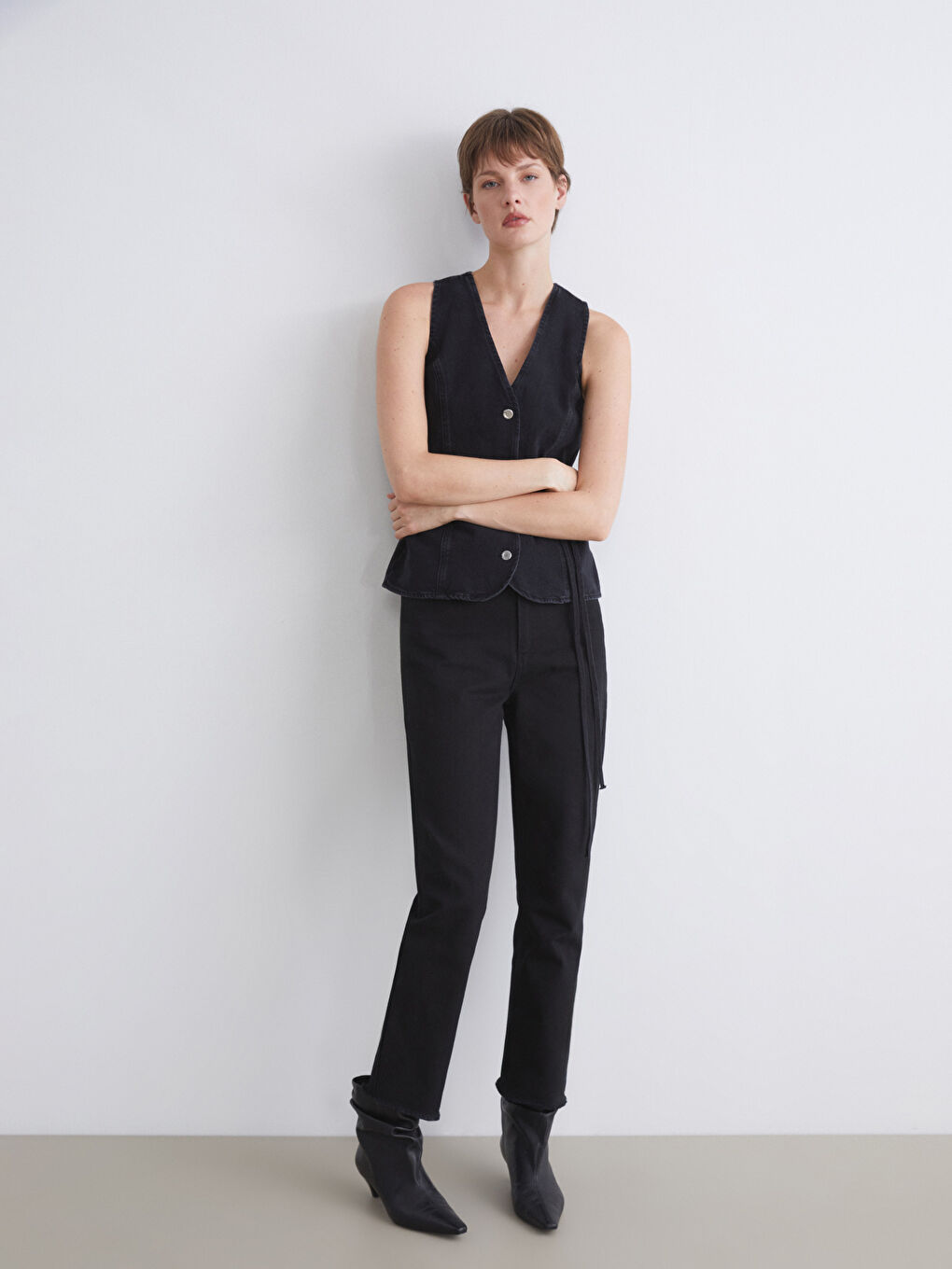 Siyah Standart Fit Kadın Pantolon