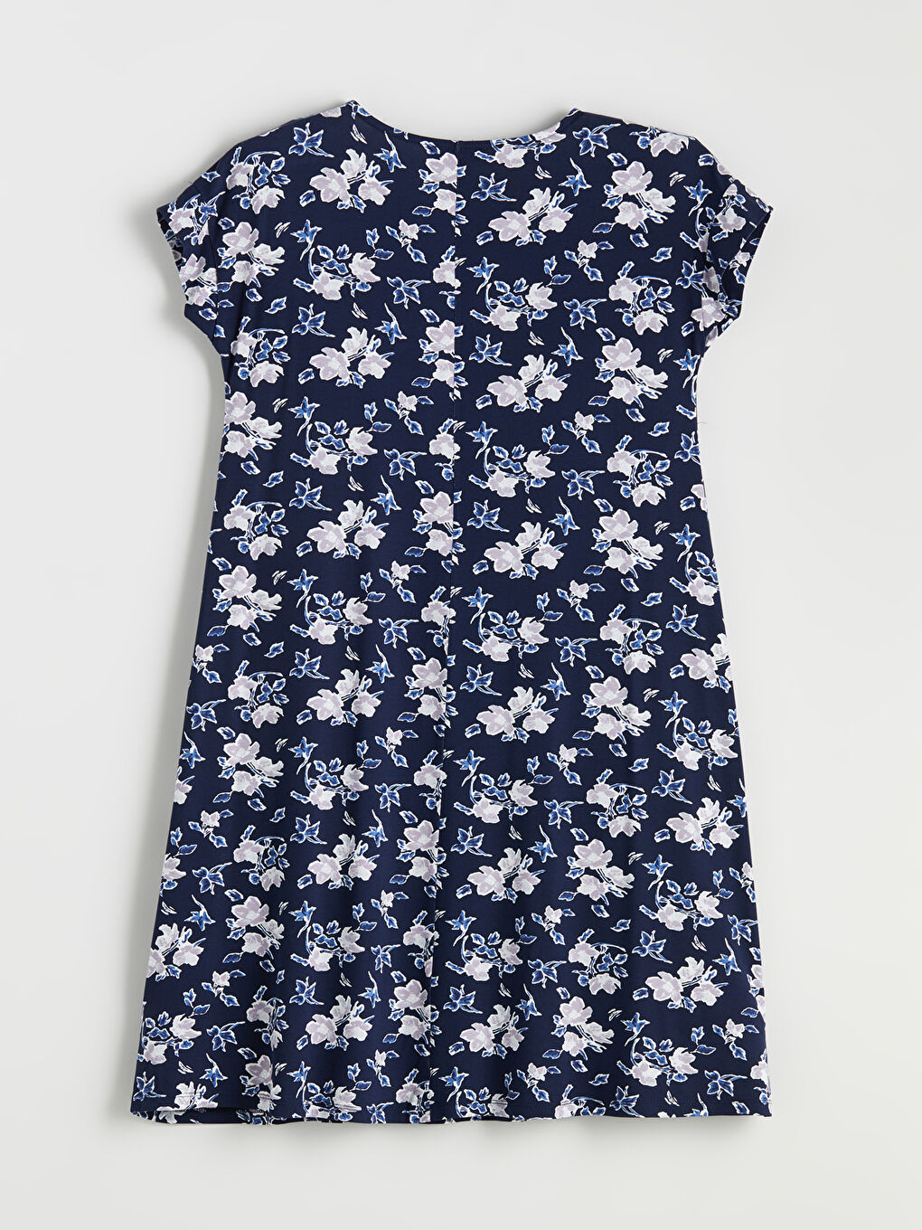 Crew Neck Floral A-Line Dress-6