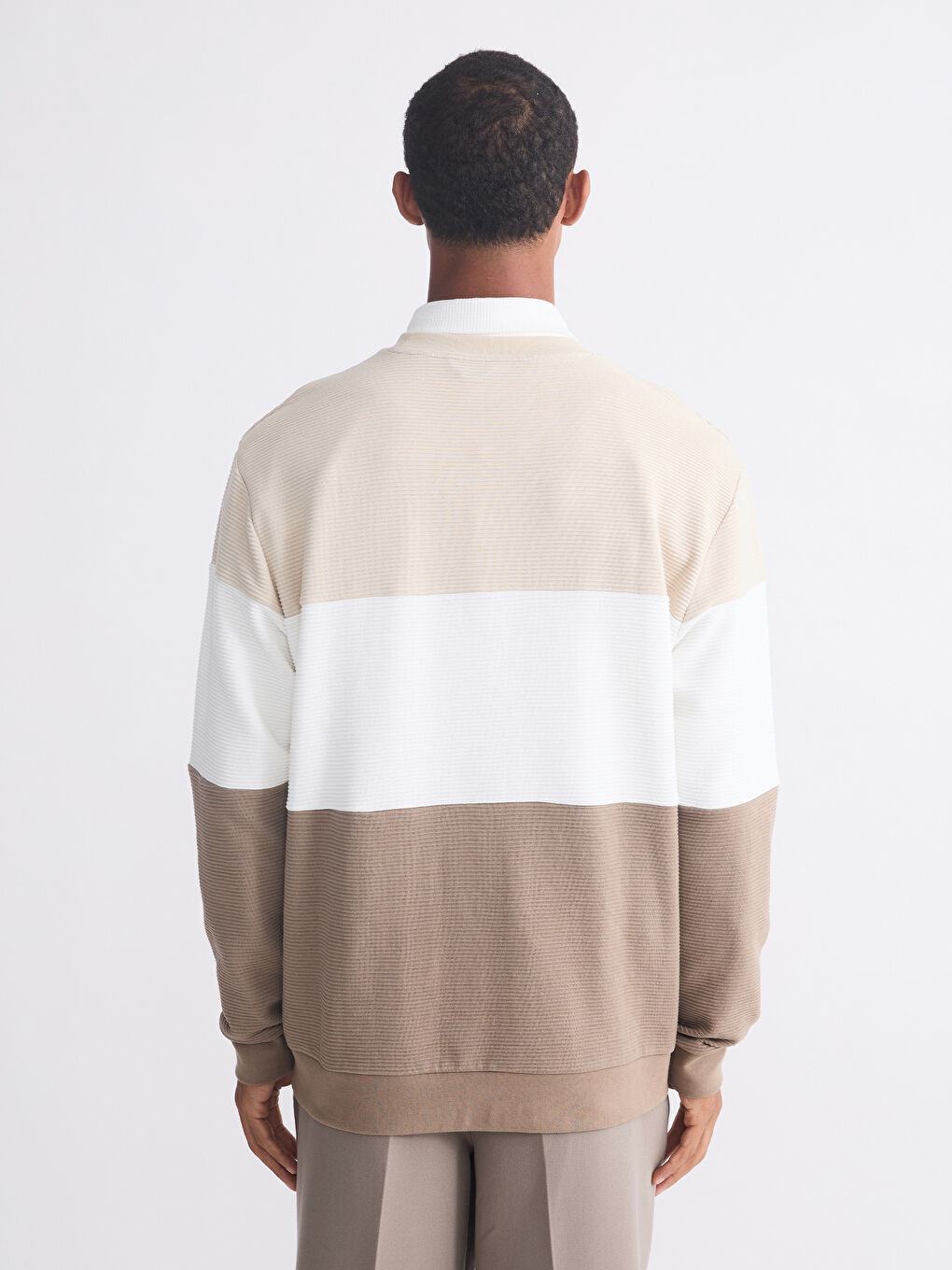 Crew Neck Color Block Men's Sweatshirt-3