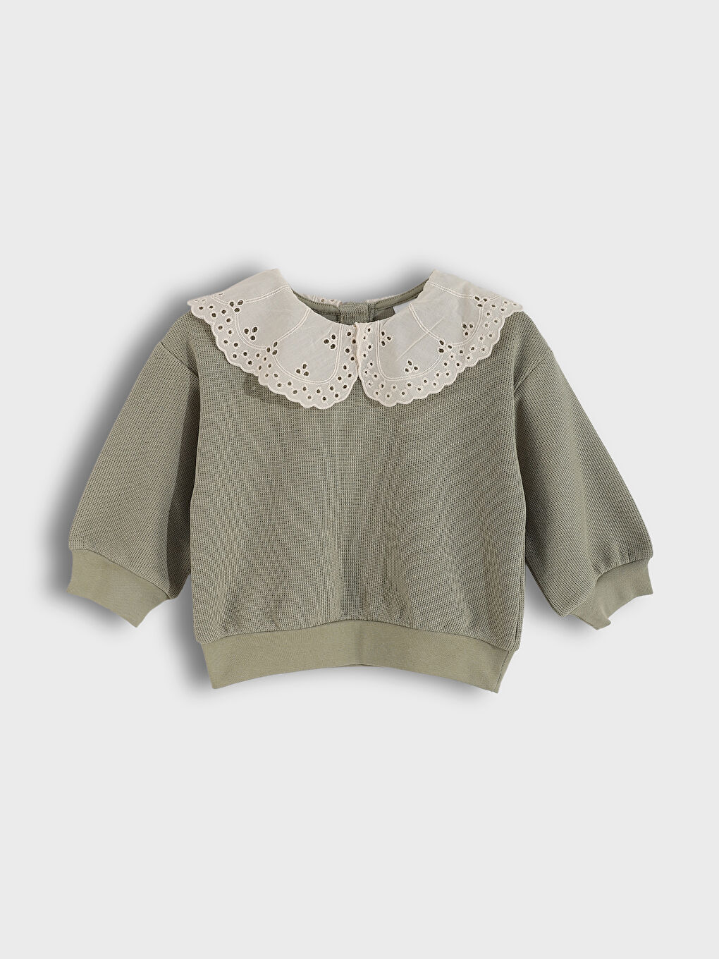 Sweat-shirt Fille à Col Claudine et Manches Longues