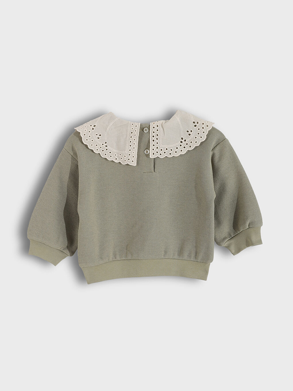 Sweat-shirt Fille à Col Claudine et Manches Longues-1
