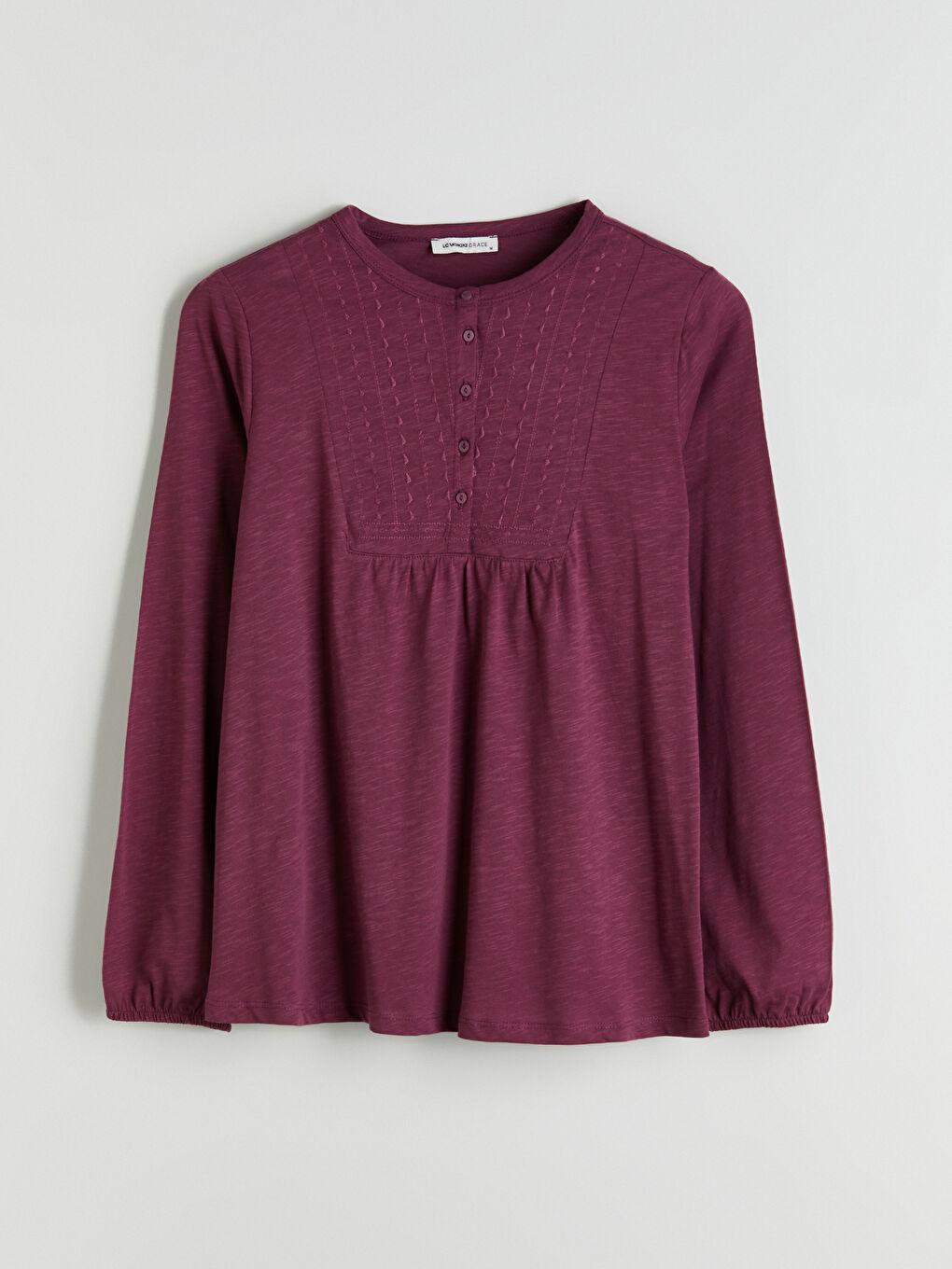 Mürdüm Bisiklet Yaka Nakışlı Bluz-6