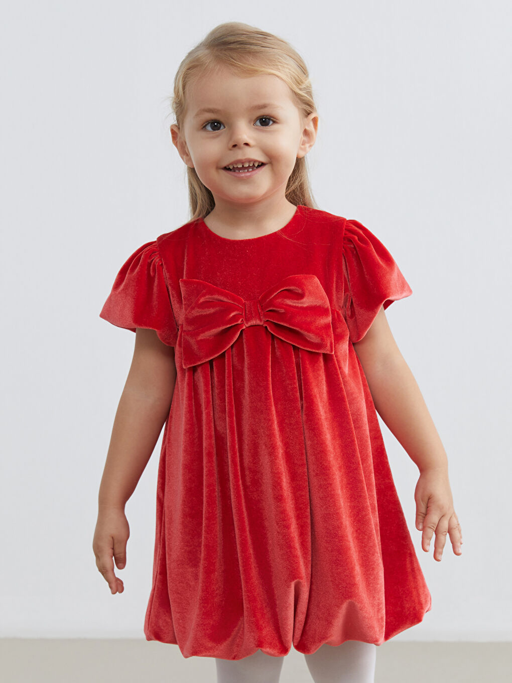 ჩვილი გოგონა წითელი კაბა-1