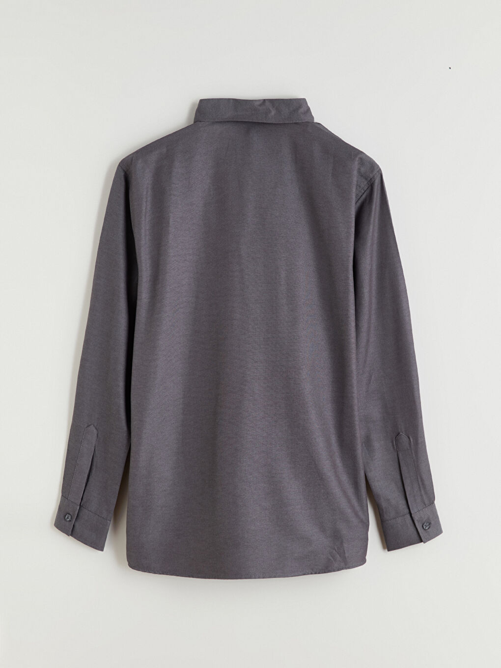 Antrasit Önden Düğme Kapamalı Düz Uzun Kollu Erkek Gömlek-6