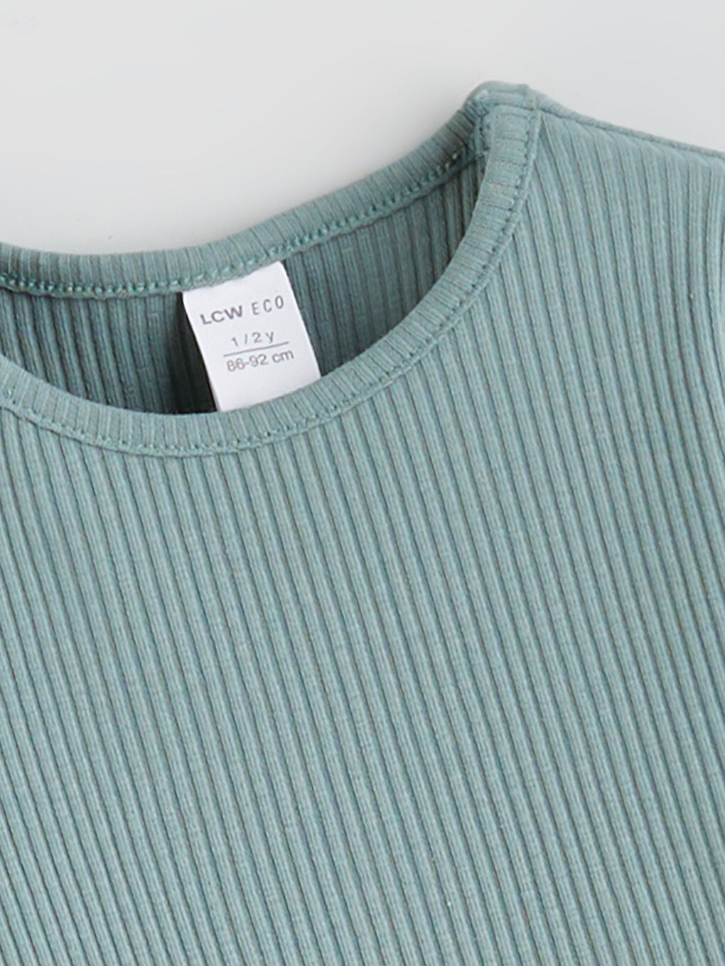 Yeşil Bisiklet Yaka Kız Çocuk Tişört-1