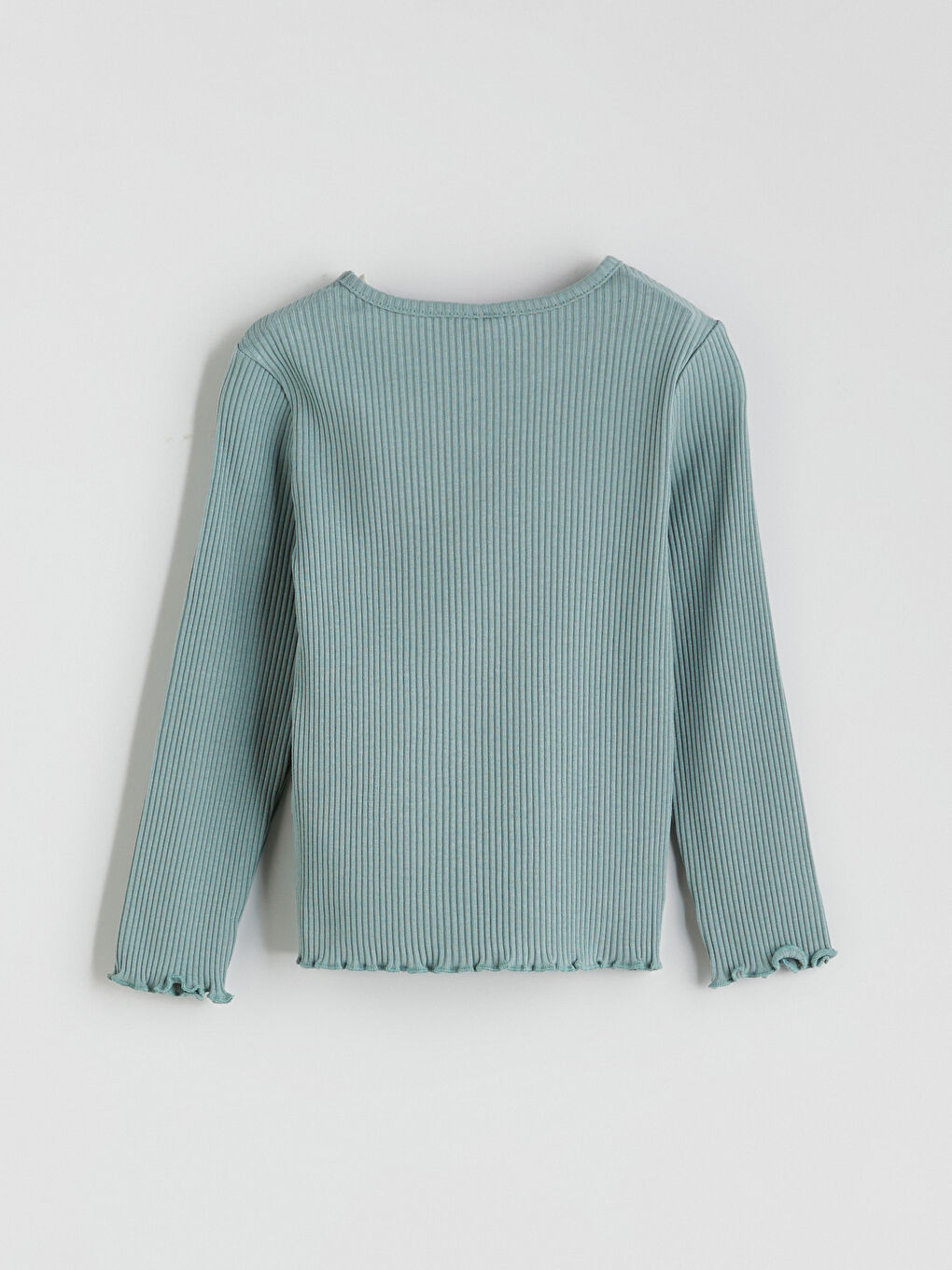 Yeşil Bisiklet Yaka Kız Çocuk Tişört-2