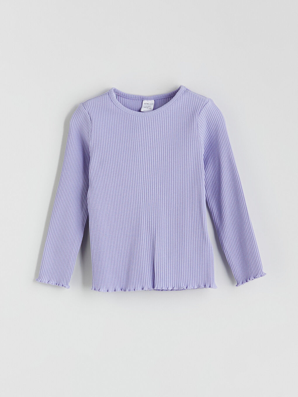 Lila Bisiklet Yaka Kız Çocuk Tişört