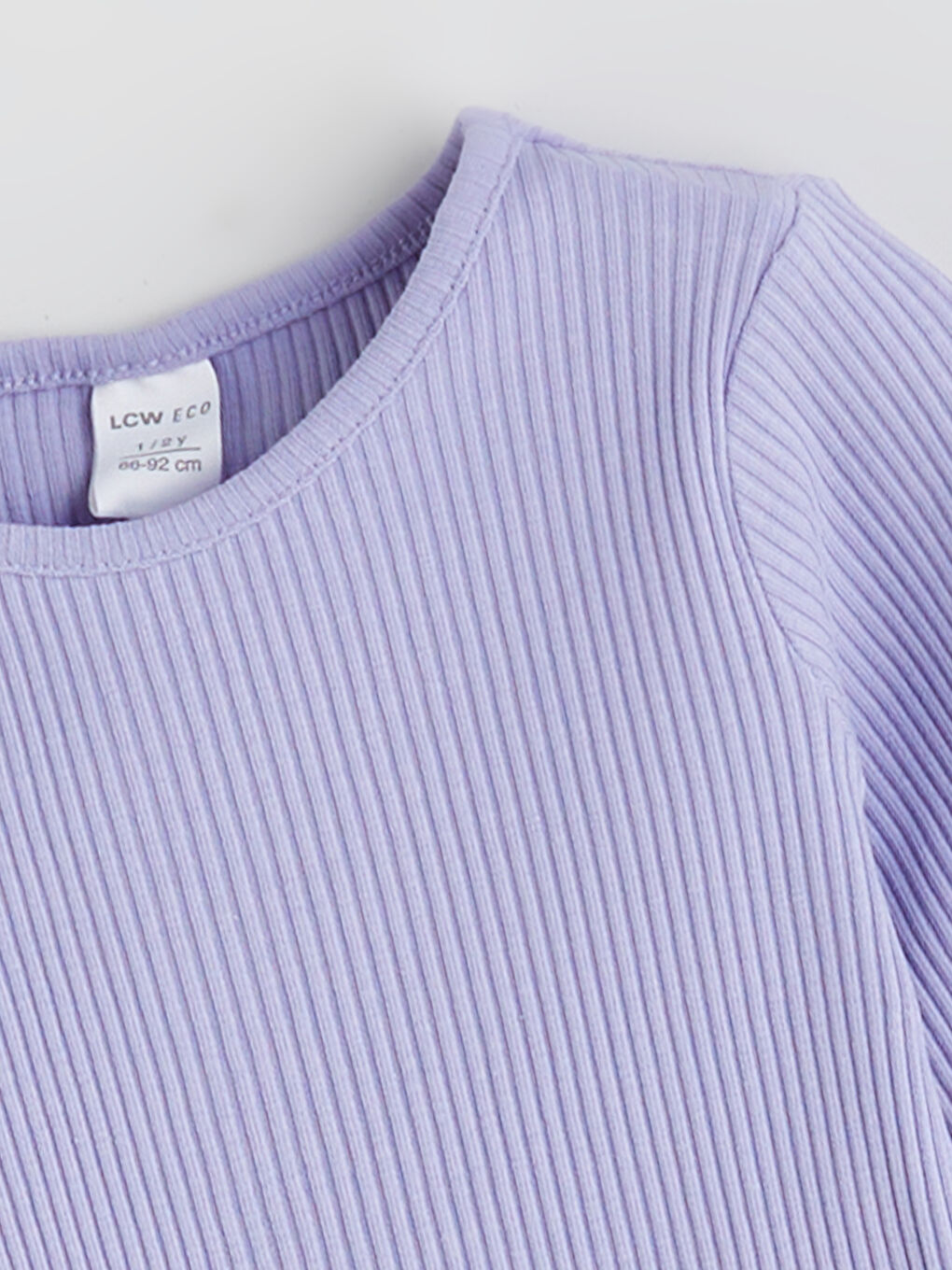 Lila Bisiklet Yaka Kız Çocuk Tişört-1