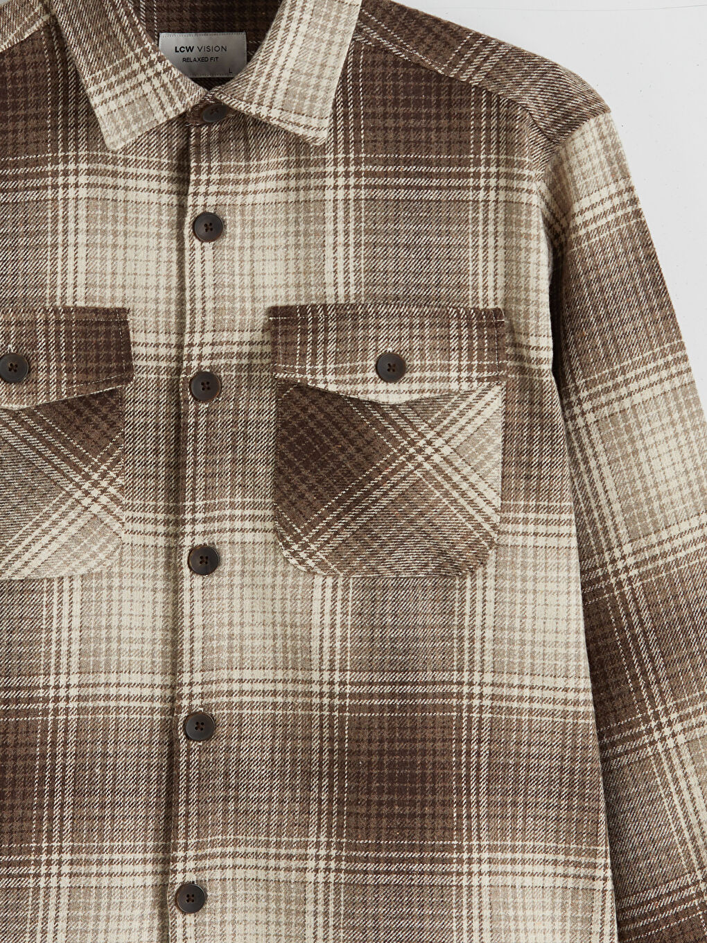 Kahverengi Regular Fit Ekose Erkek Oduncu Gömlek Ceket-5