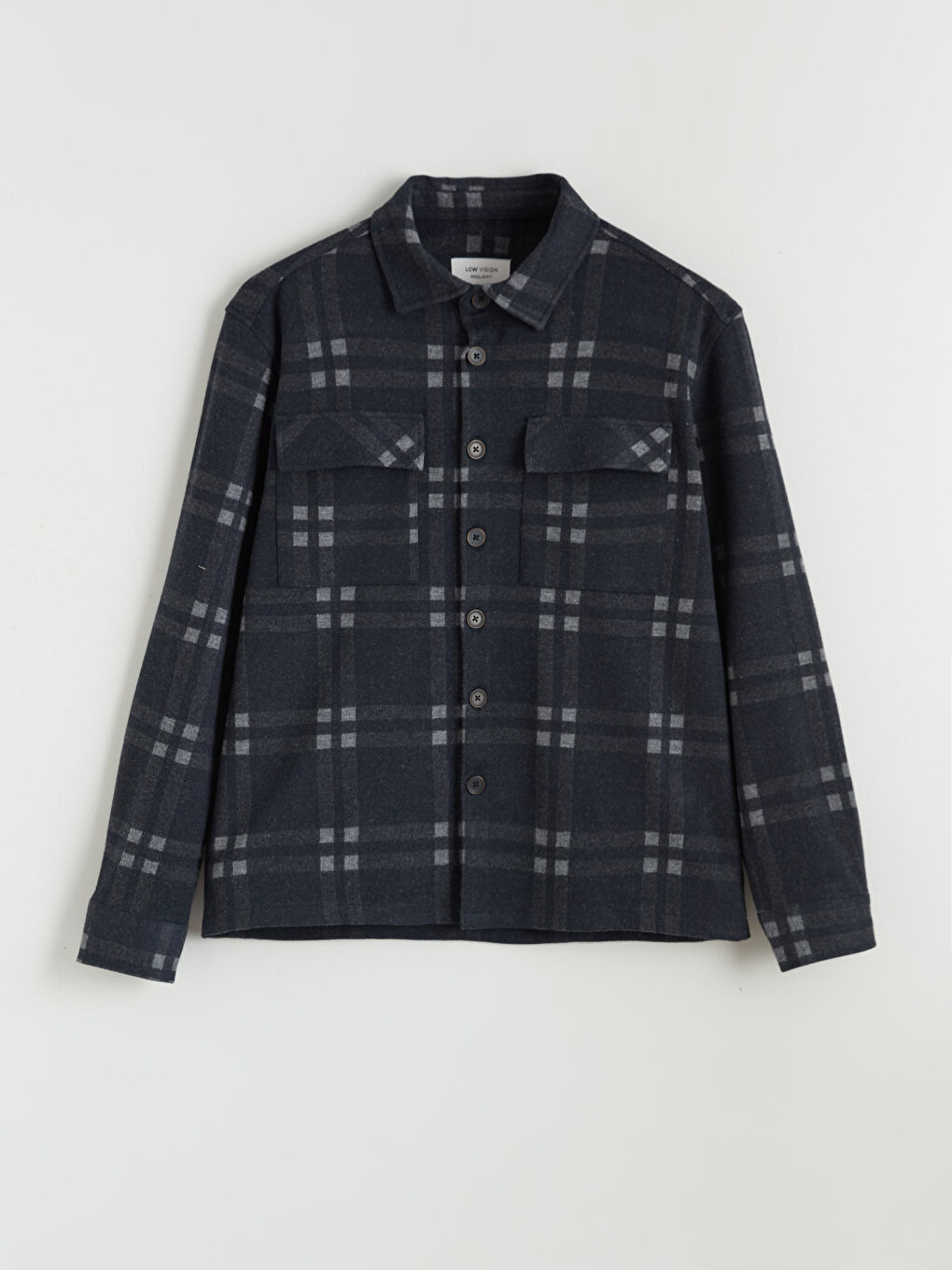 Antrasit Regular Fit Uzun Kollu Ekose Erkek Gömlek Ceket-4