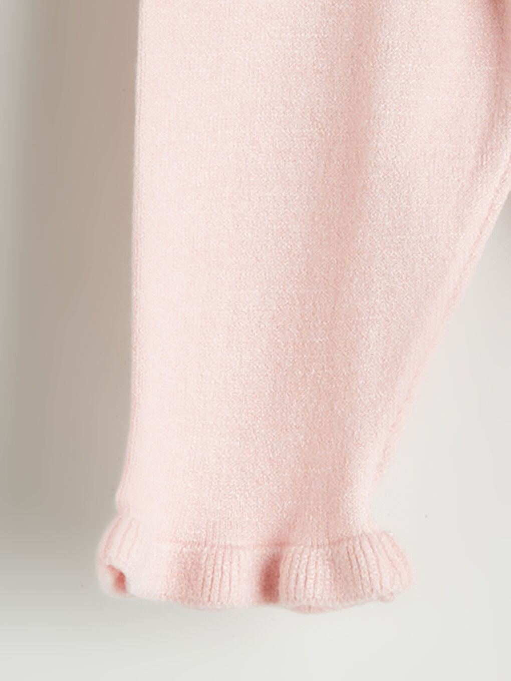 Pembe Fırfır Detaylı Kız Bebe Triko Tayt-2