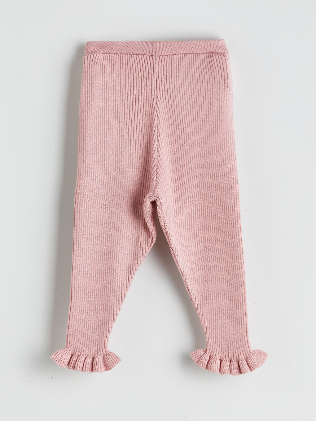 Pembe Bisiklet Yaka Kız Bebek Triko Kazak ve Tayt 2'li Takım-2