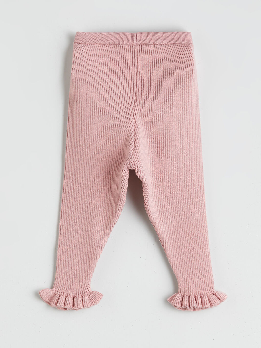 Pembe Bisiklet Yaka Kız Bebek Triko Kazak ve Tayt 2'li Takım-4