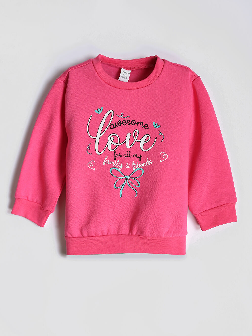 Crew Neck Printed Girls Sweatshirt and Tracksuit Bottom 2-Pack-1
