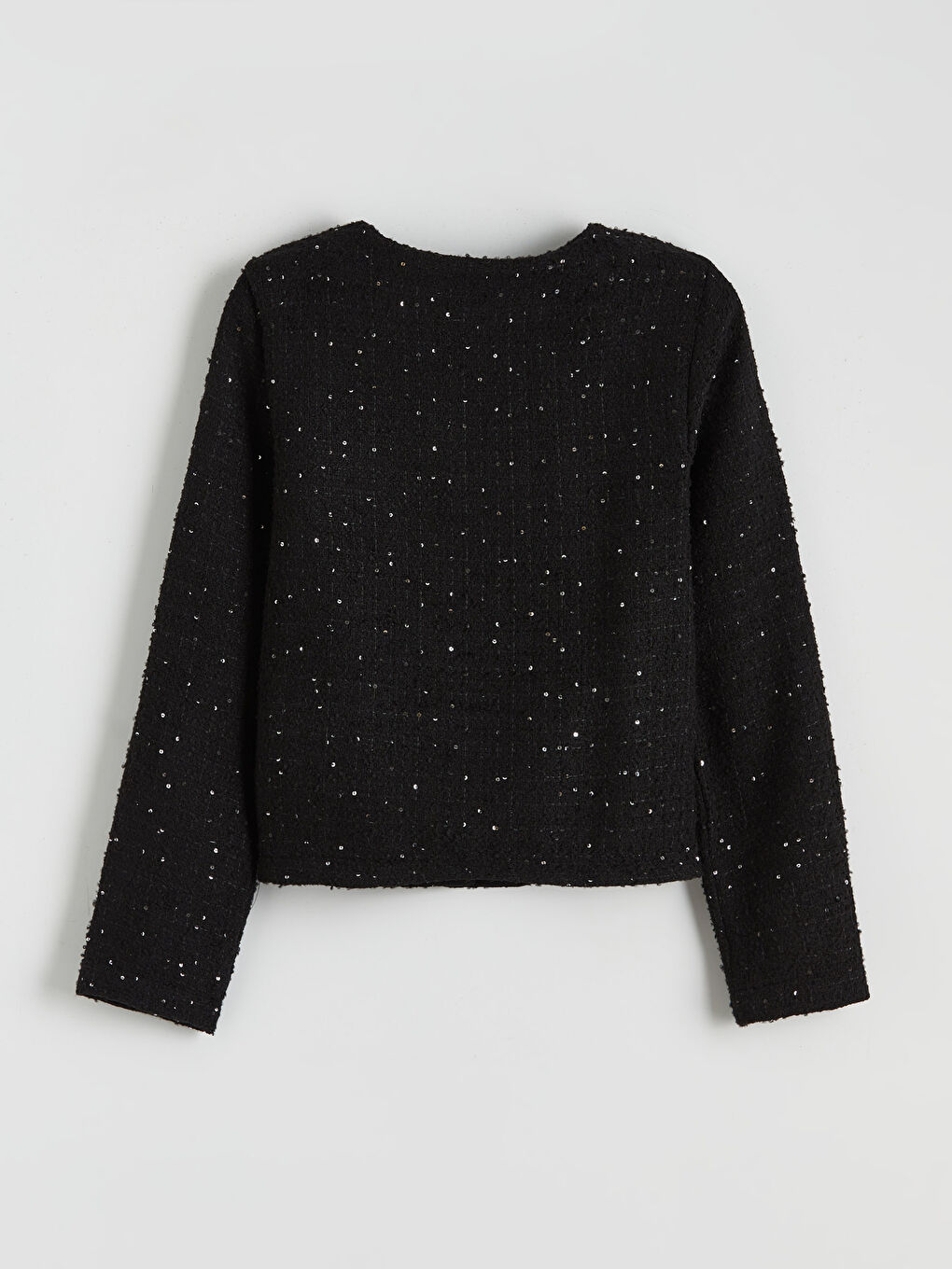 Siyah Pul İşlemeli Kız Çocuk Tüvit Ceket-2