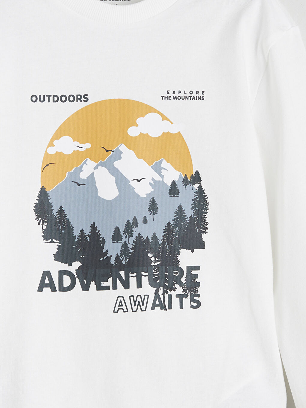 Ekru Bisiklet Yaka Baskılı Erkek Çocuk Tişört-2