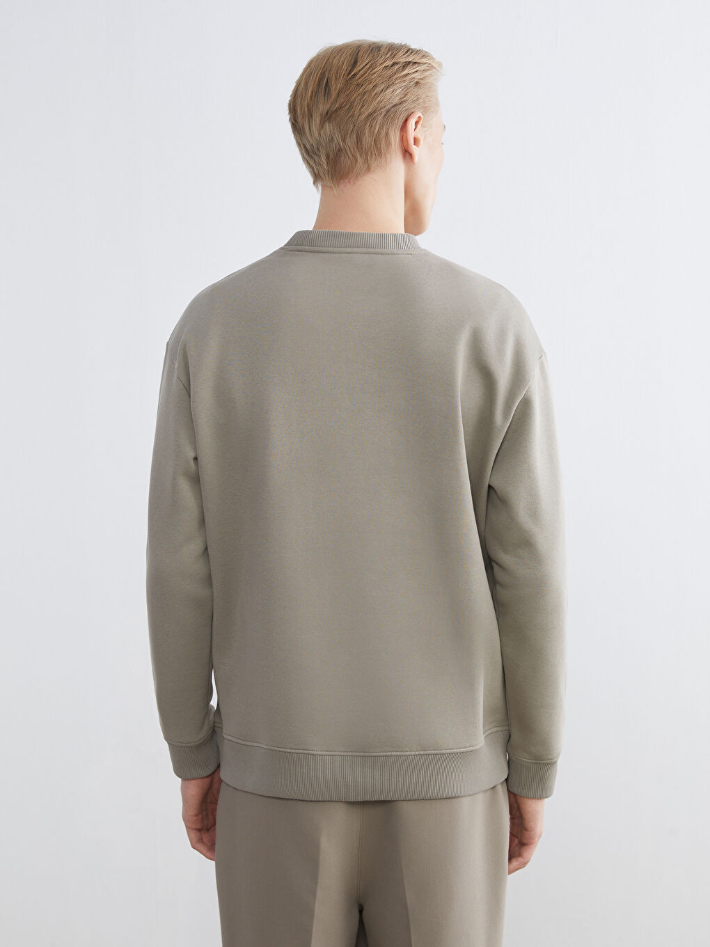 Ерлерге арналған қалың принтті дөңгелек жағалы свитшот-3