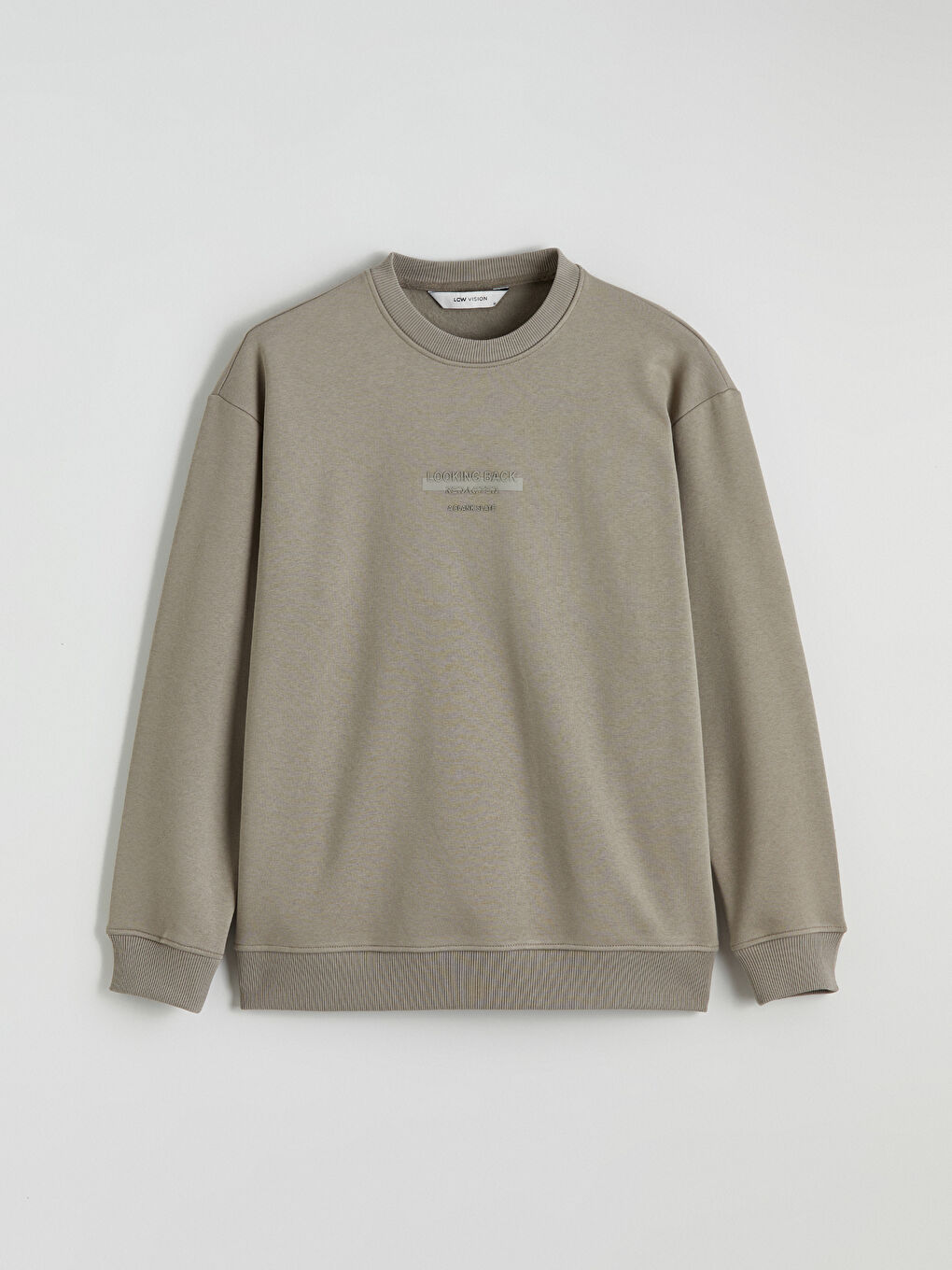 Ерлерге арналған қалың принтті дөңгелек жағалы свитшот-4