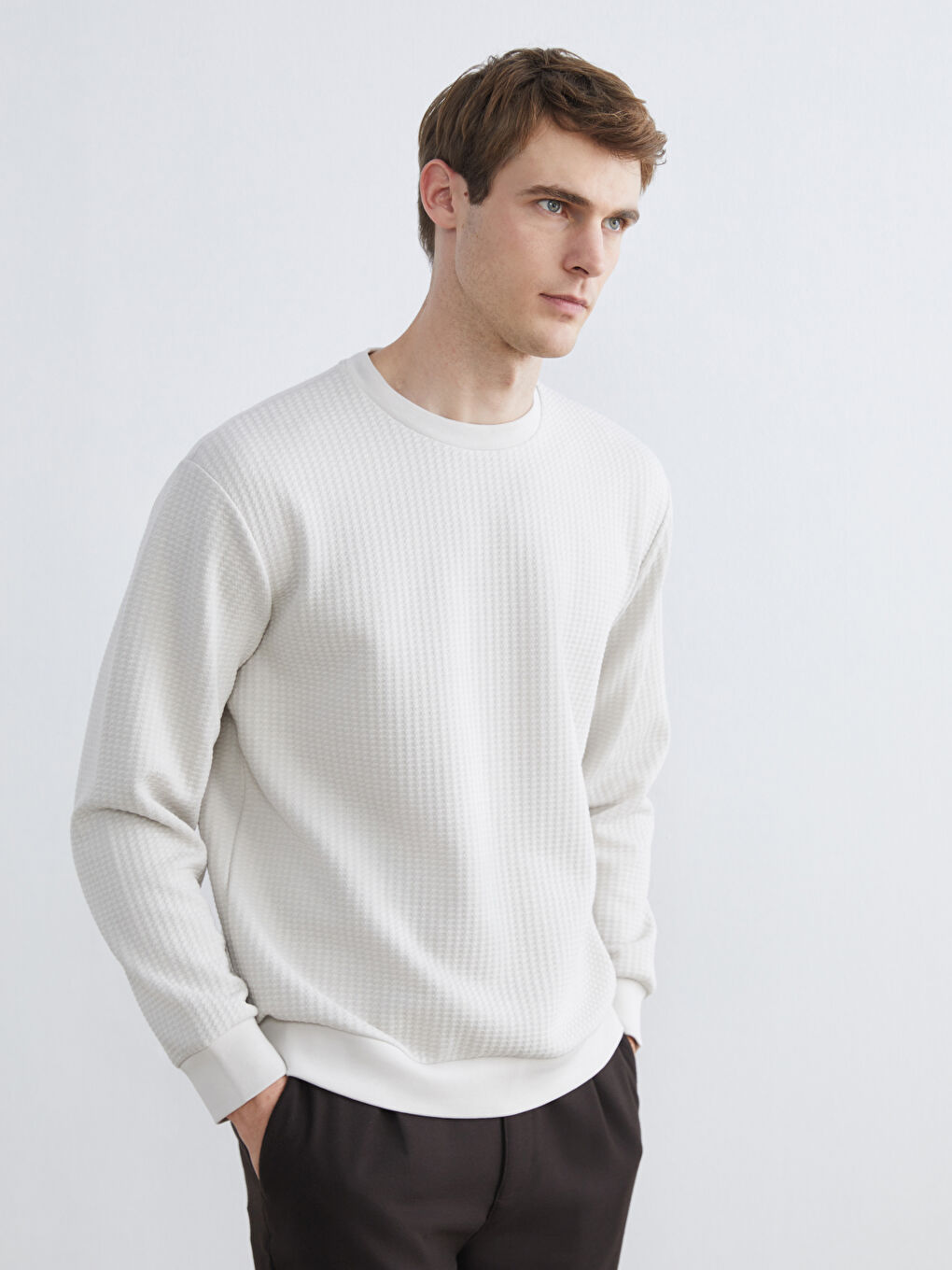 Дөңгелек жағалы ерлерге арналған свитшот