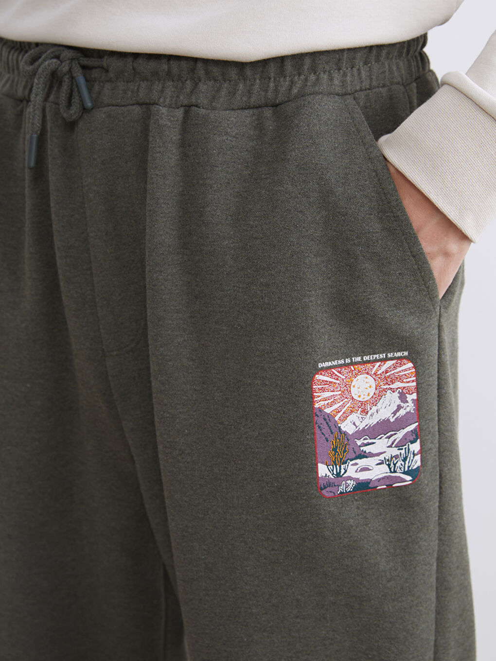 Haki Standart Kalıp Erkek Jogger Eşofman Altı-5