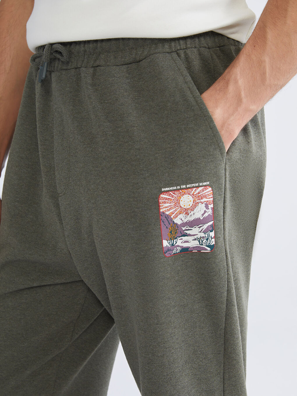 Haki Standart Kalıp Erkek Jogger Eşofman Altı-4