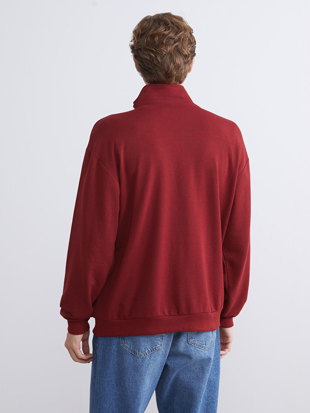 Funnel Neck Printed Men's Sweatshirt-3