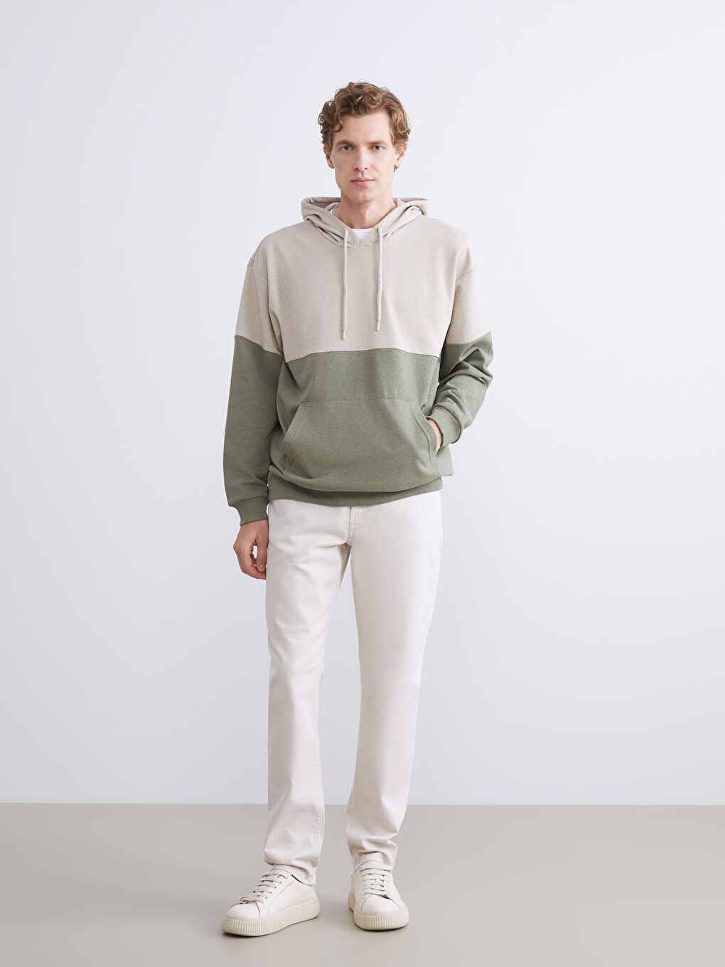 Long Sleeve Color Block Men's Hoodie-1