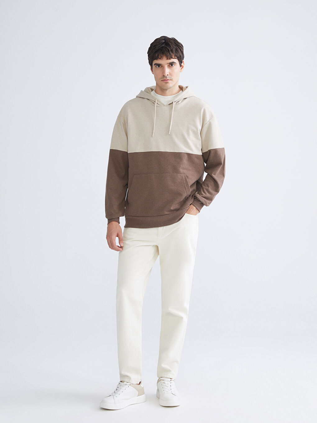 Long Sleeve Color Block Men's Hoodie-1