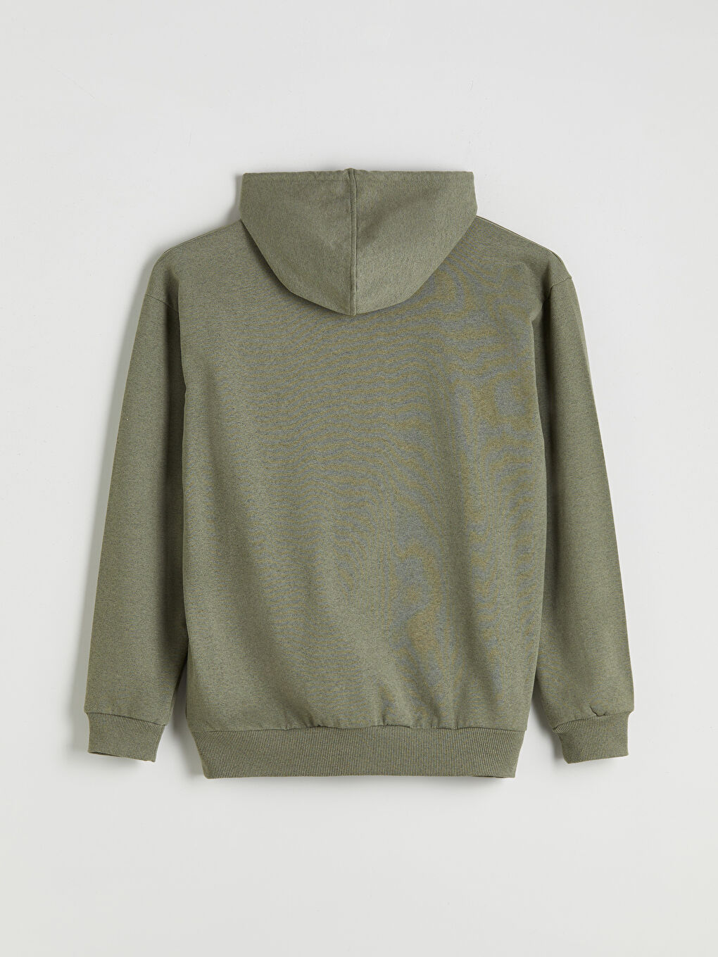 Haki Uzun Kollu Baskılı Erkek Hoodie-5