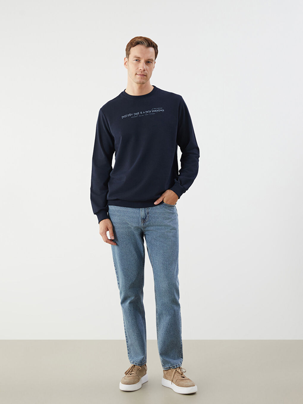 Crew Neck Printed Men's Sweatshirt-1