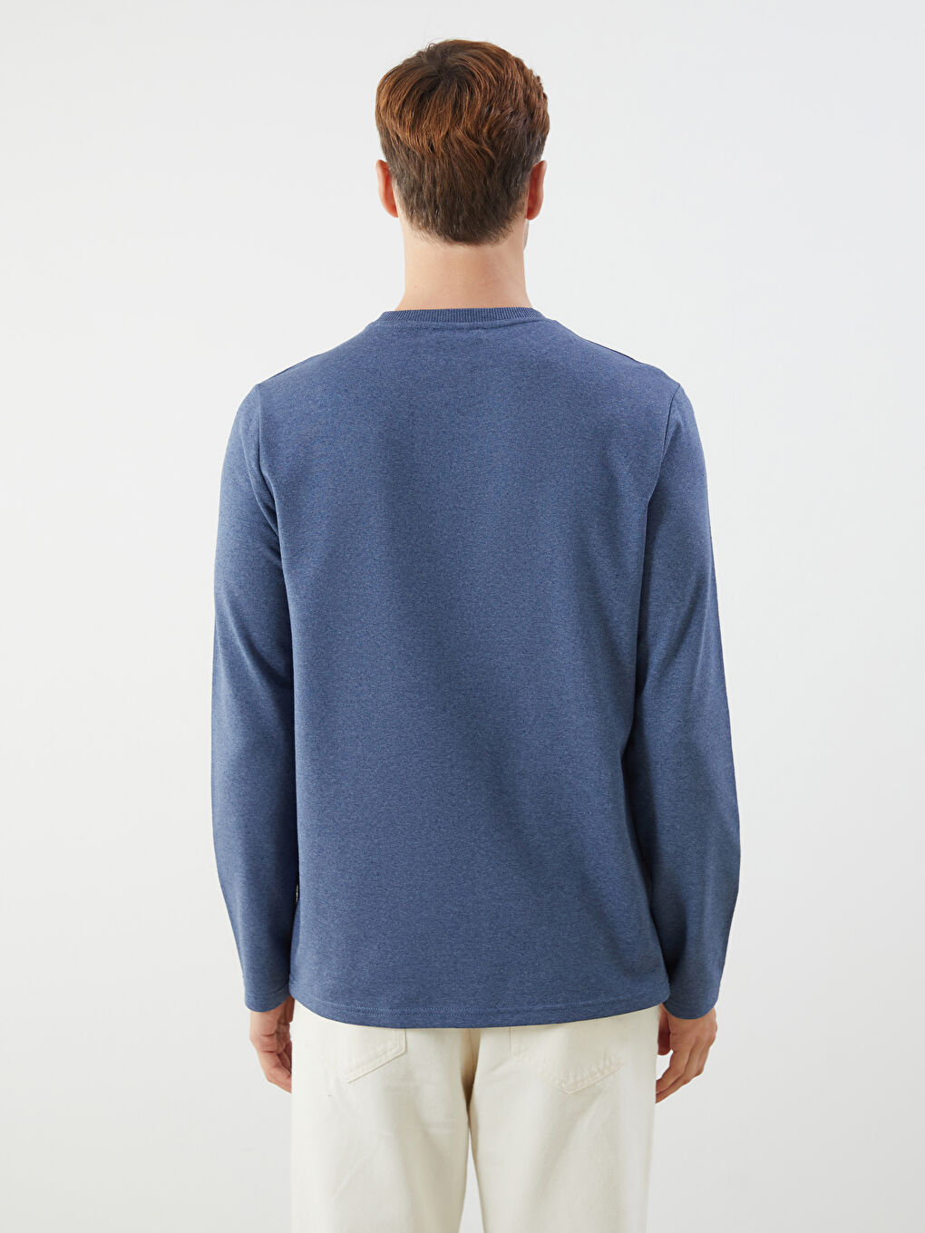 Mavi Bisiklet Yaka Uzun Kollu Baskılı Erkek Sweatshirt-3