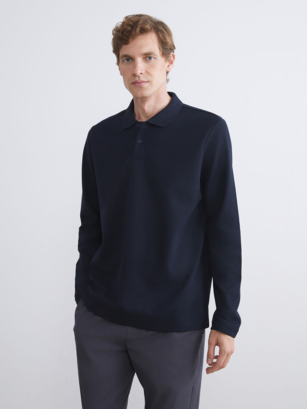 LCW ECO Polo Neck Long Sleeve Men's Sweatshirt -W5G577Z8-CRP
