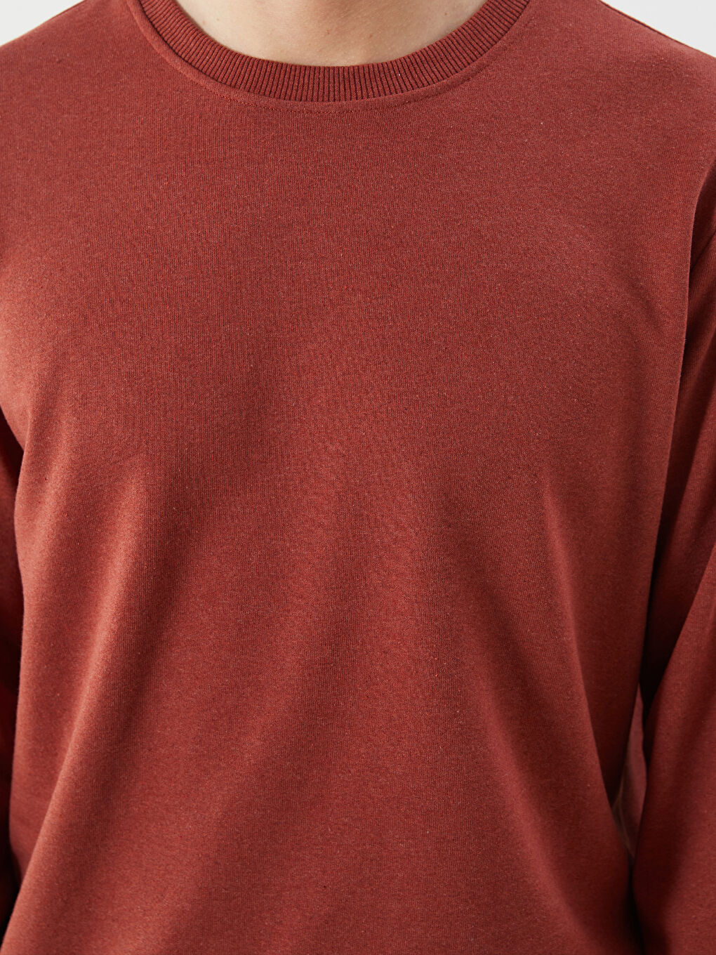 Turuncu Bisiklet Yaka Erkek Sweatshirt-2