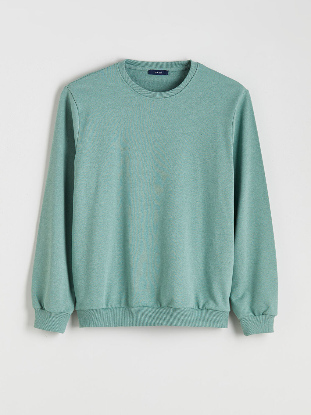 Yeşil Bisiklet Yaka Erkek Sweatshirt-3