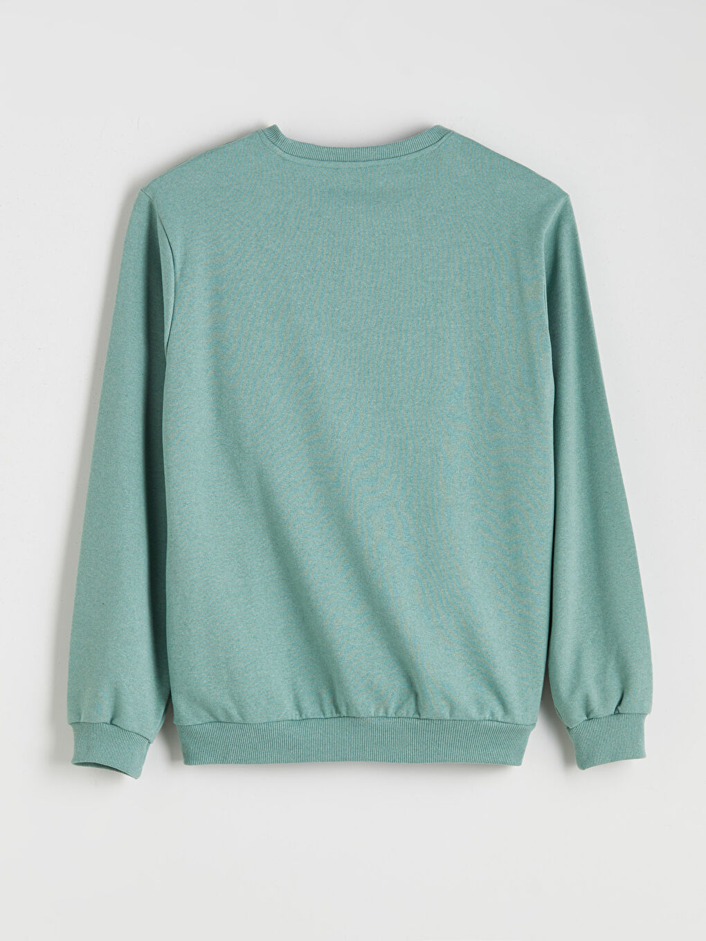 Yeşil Bisiklet Yaka Erkek Sweatshirt-4