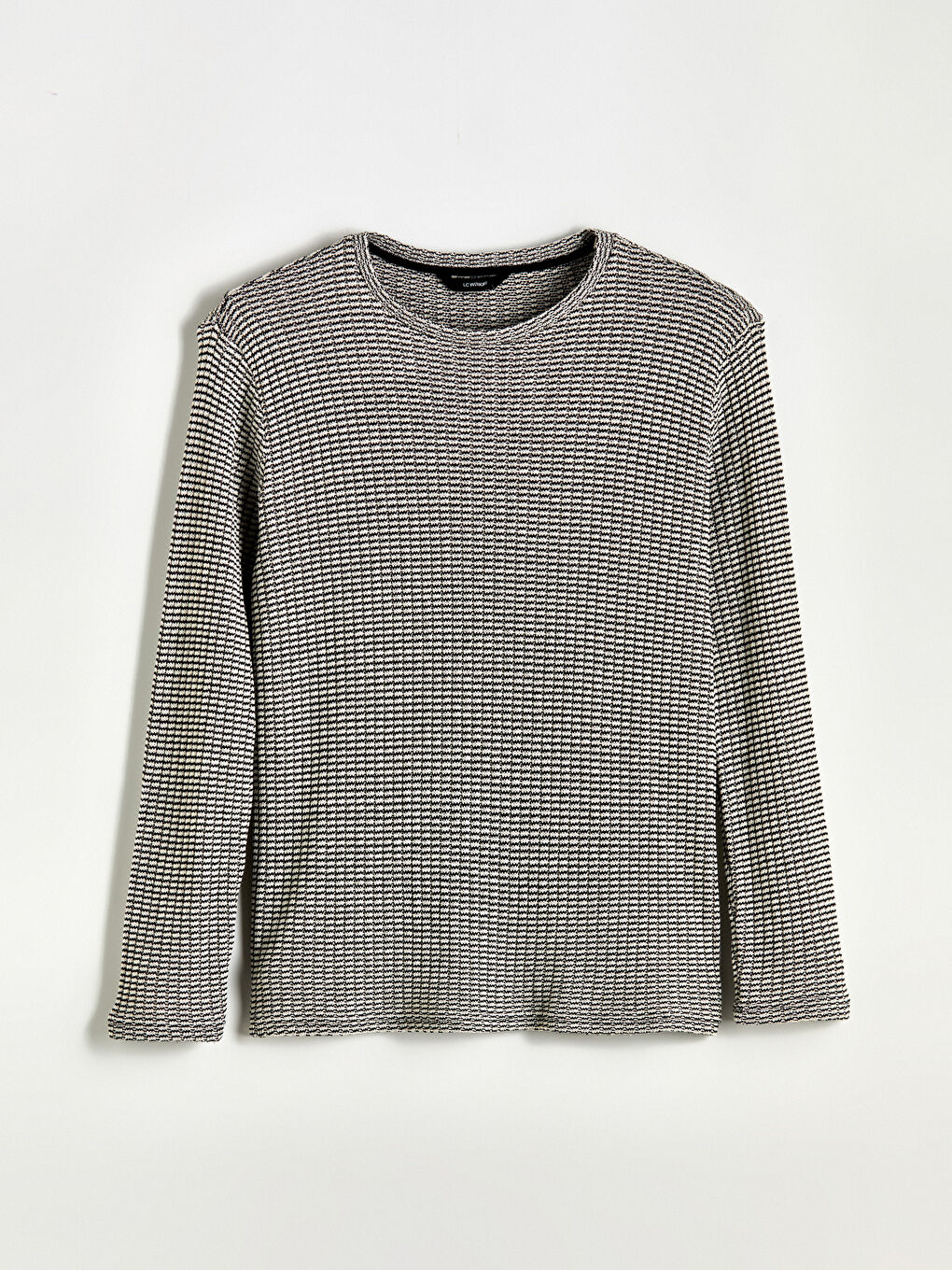 Bej Bisiklet Yaka Erkek Sweatshirt-4