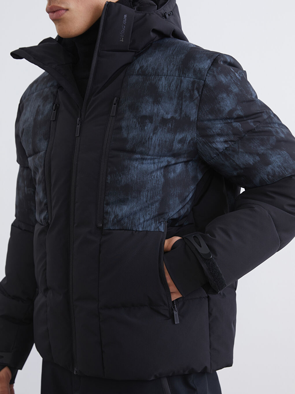 Reguläre Passform Kapuzen Herren Skijacke-3