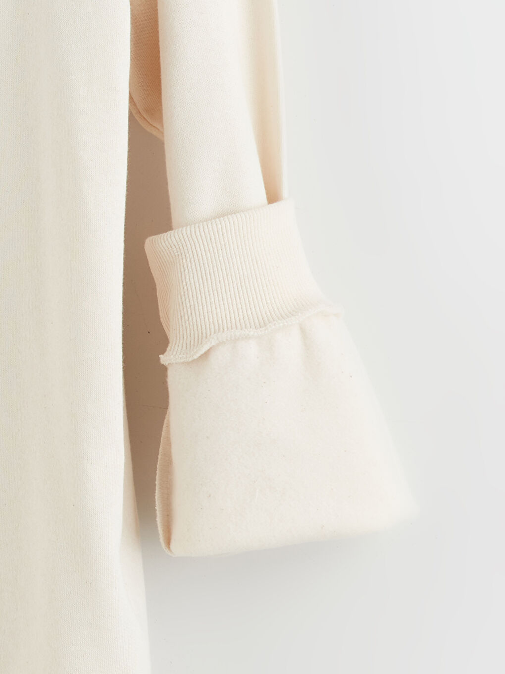 Bej Bisiklet Yaka Erkek Sweatshirt-5