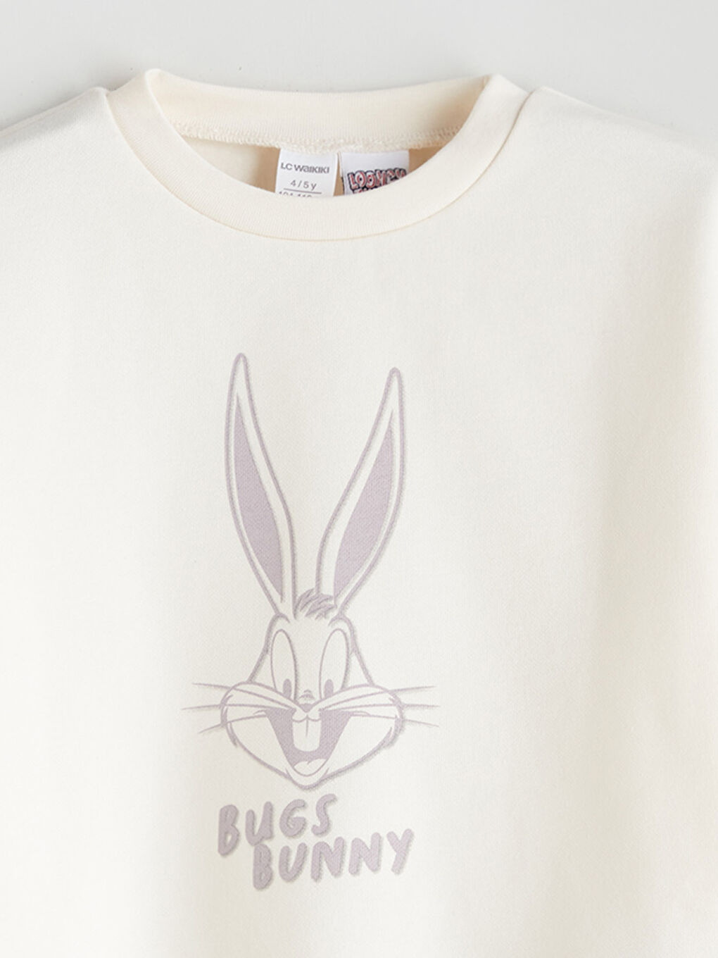 Crew Neck Bugs Bunny Printed Girls' Sweatshirt and Tights-6