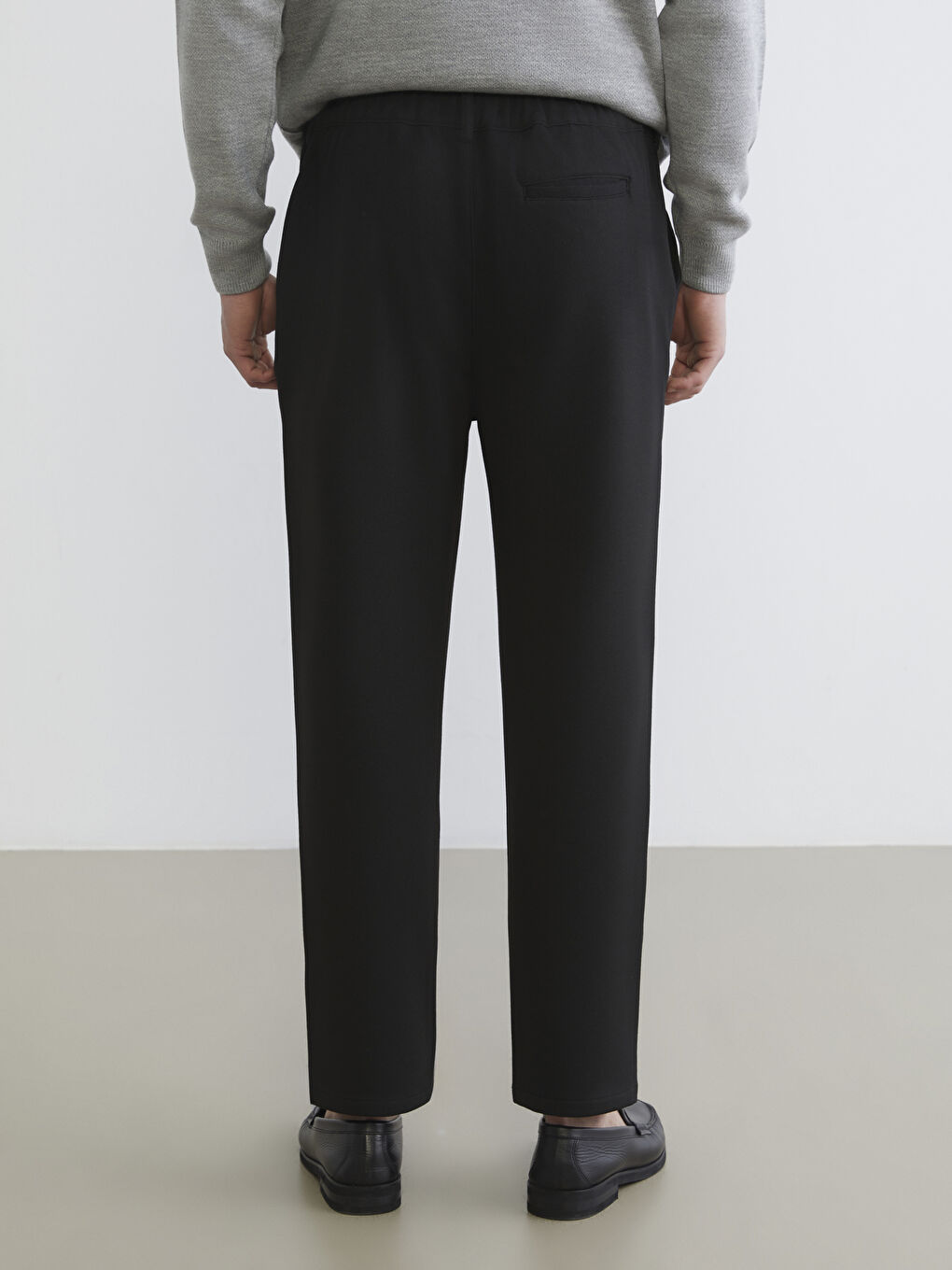Siyah Standart Kalıp Erkek Pantolon-3