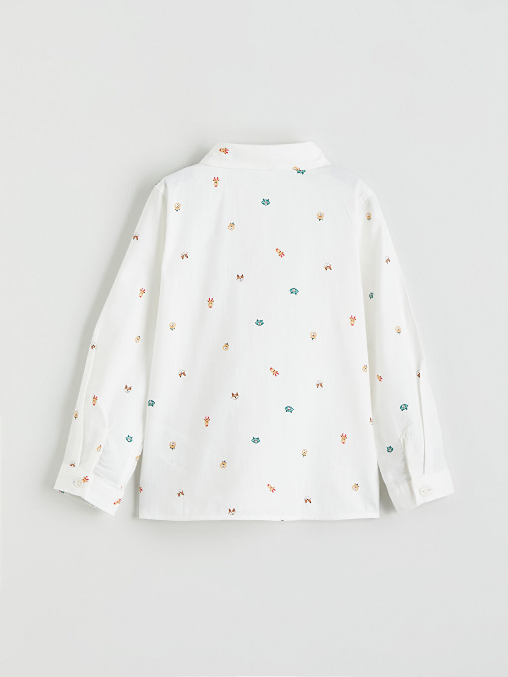 Beyaz Regular Fit Baskılı Erkek Çocuk Gömlek-3