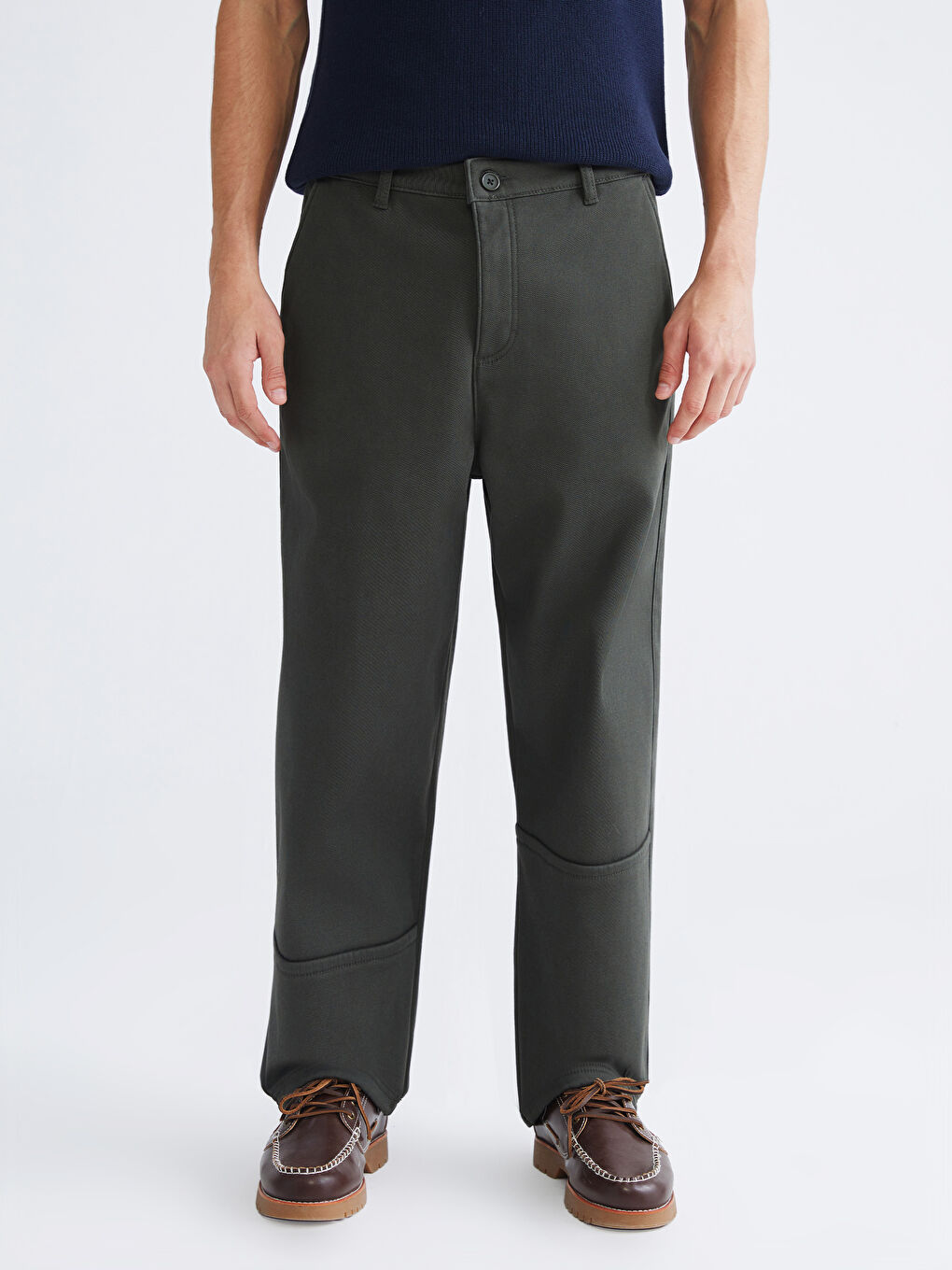 Yeşil Standart Kalıp Erkek Pantolon-1