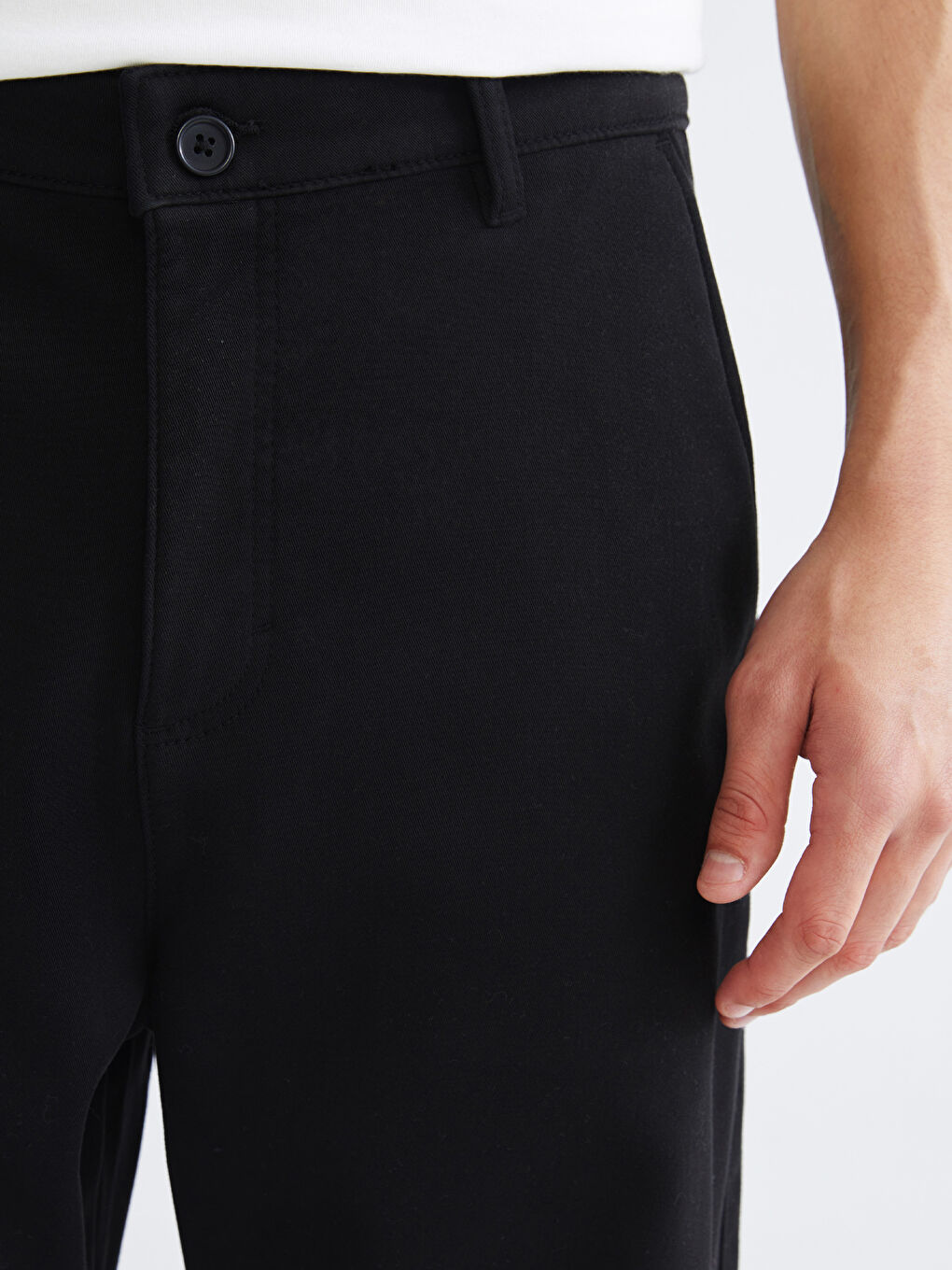 Siyah Standart Kalıp Erkek Pantolon-2