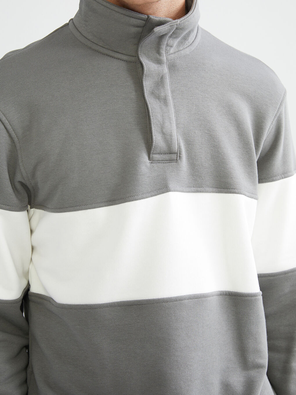 سويت شيرت ياقة قمع للرجال-2