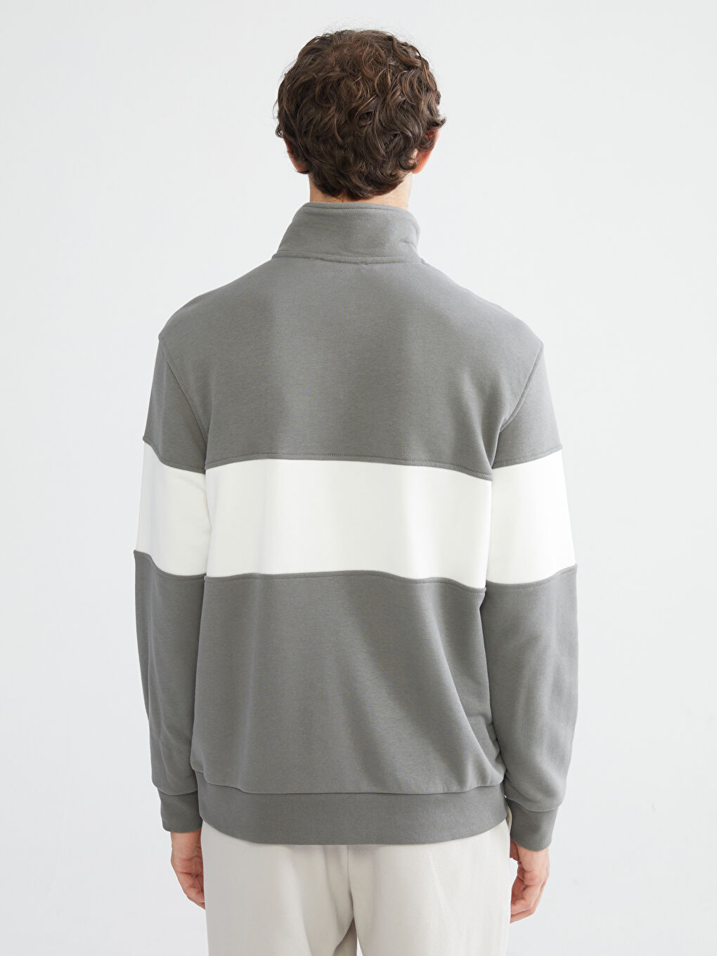 سويت شيرت ياقة قمع للرجال-3