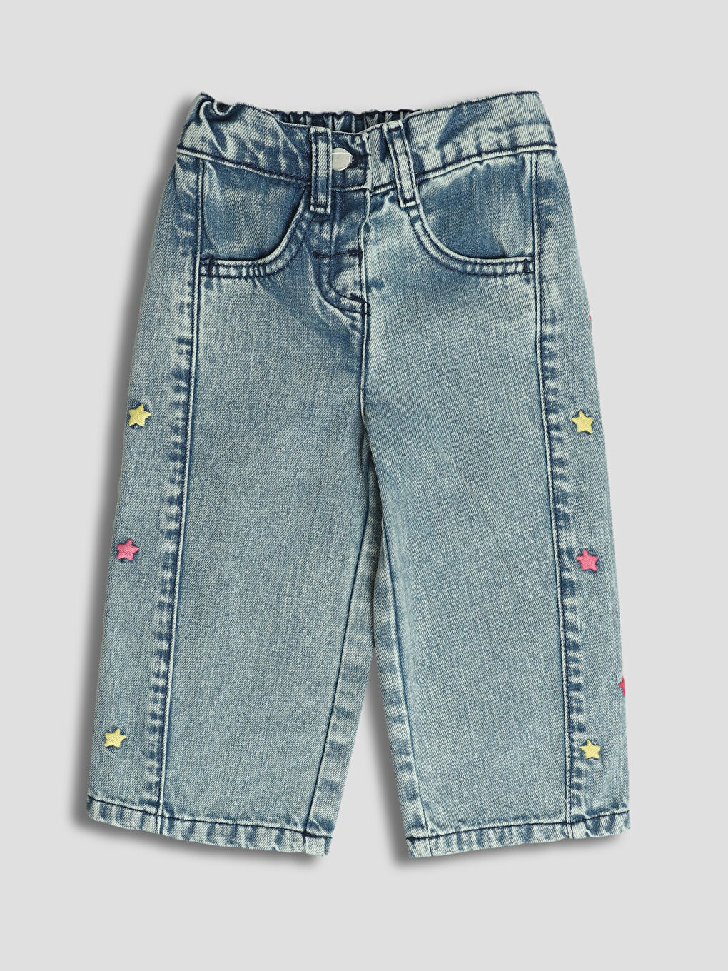 Jean Brodé à Taille Élastiquée pour Bébés Filles