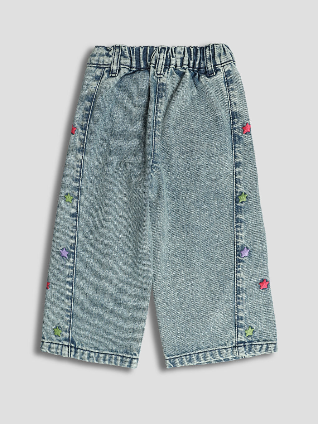 Jean Brodé à Taille Élastiquée pour Bébés Filles-1