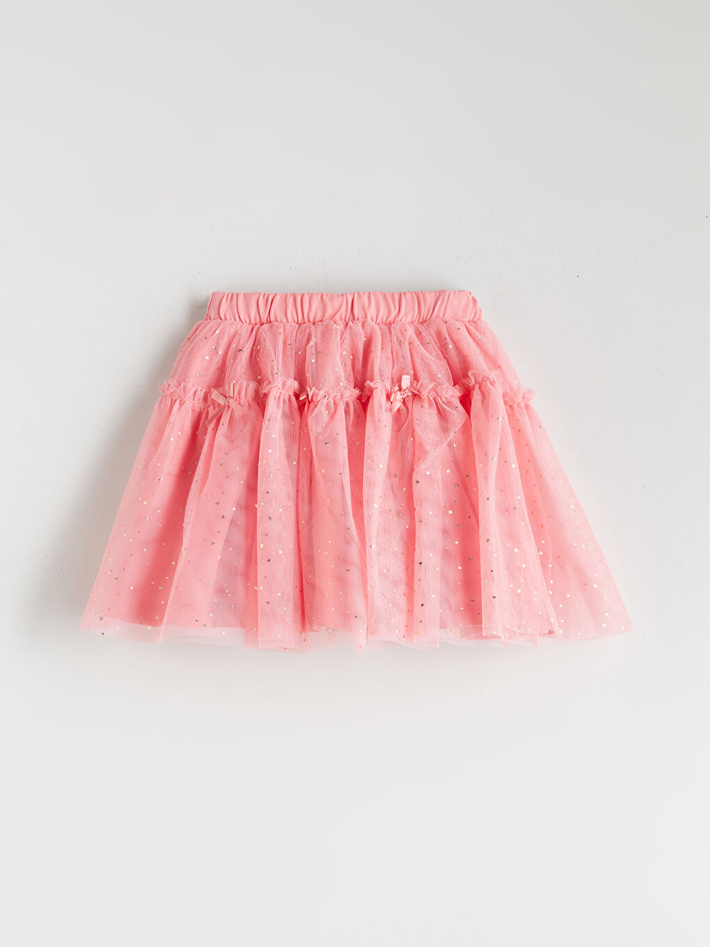 Crew Neck Barbie Printed Girls' T-shirt and Tulle Skirt-2