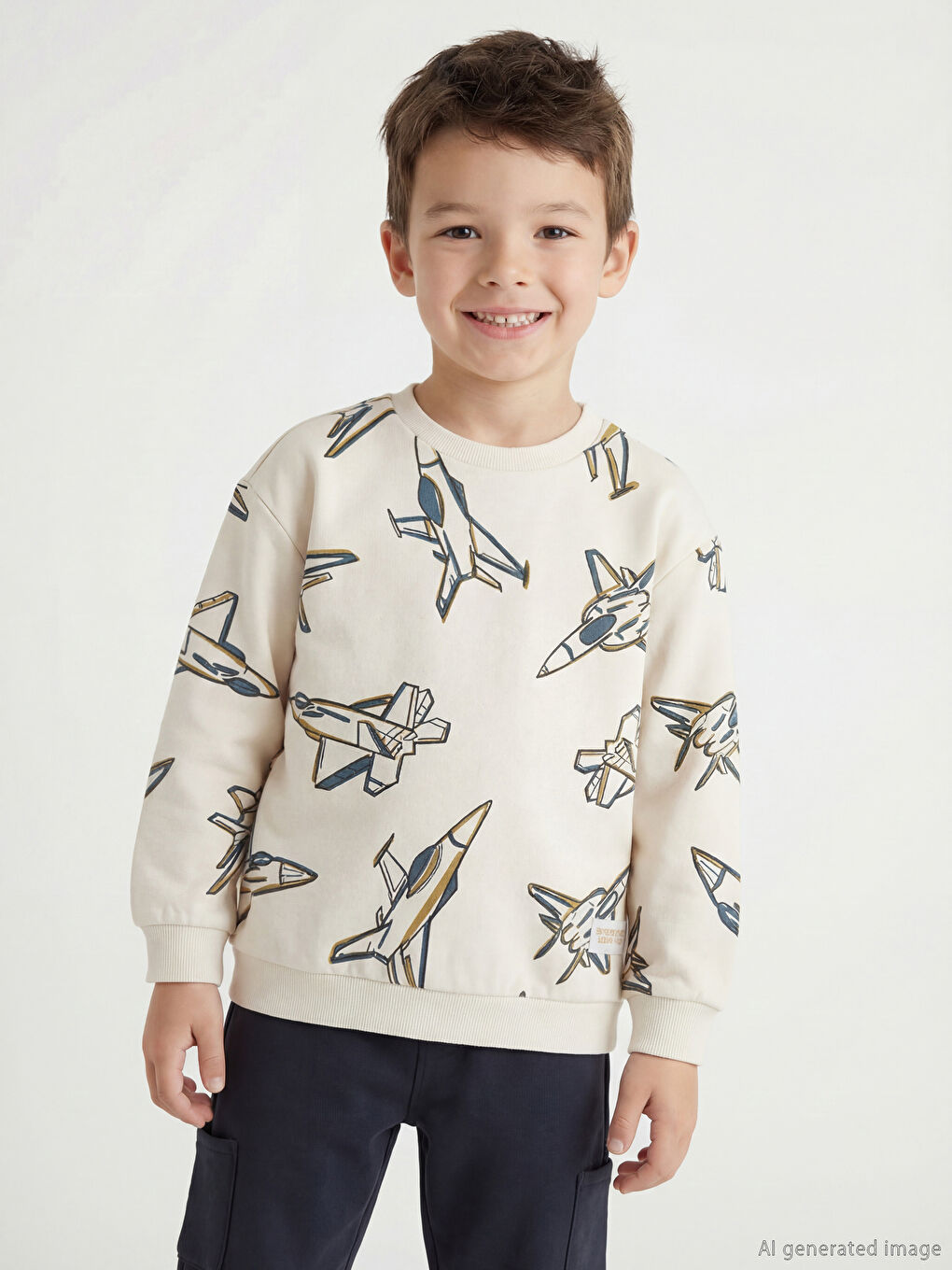 მრგვალი საყელო ბიჭებისთვის სვიტშირტი და სპორტული შარვალი-1