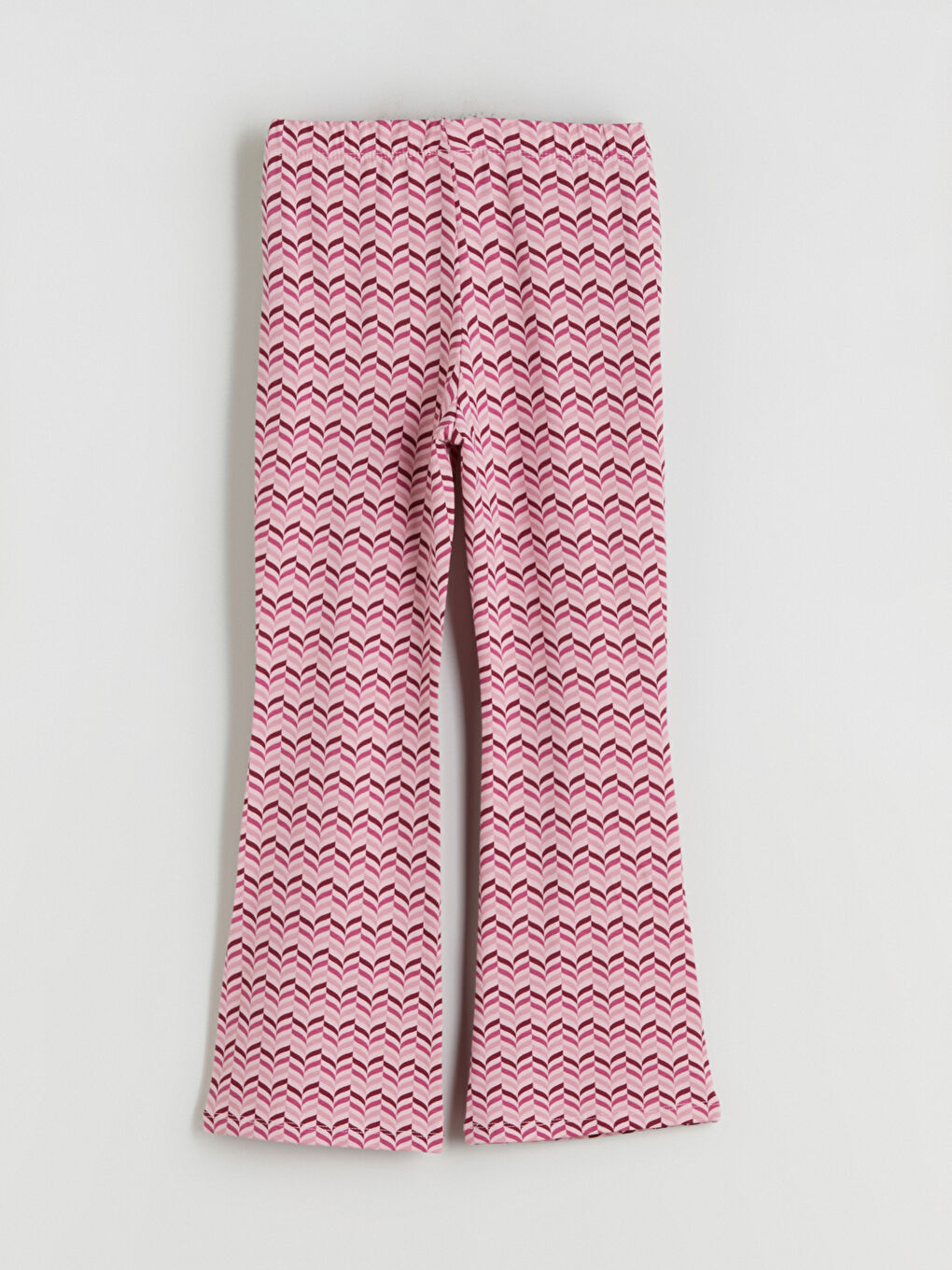 Pembe Beli Lastikli İspanyol Paça Kız Çocuk Tayt-1